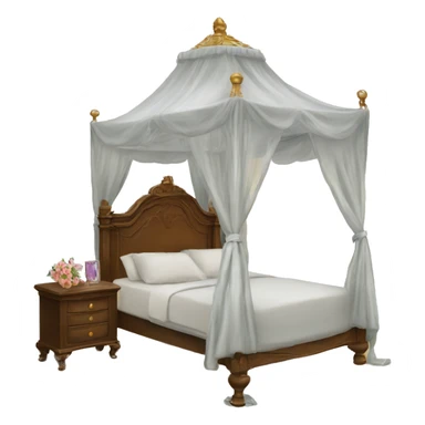 antique canopy princess bed sticker