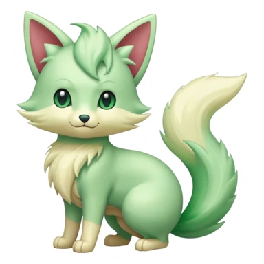 Green Translucent Elegant Skitty-Ninetales-Fakémon sticker