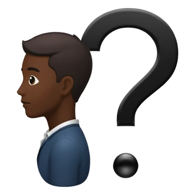 silhouette of a man with a question mark sticker