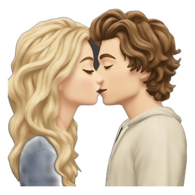 Harry styles kissing with girl long blone wavy har sticker