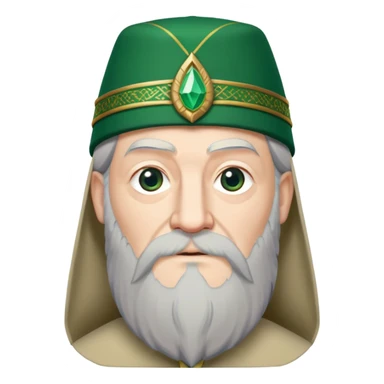 albus dumbledore from harry potter with green turkish fez hat and decorative motifs, no gem sticker