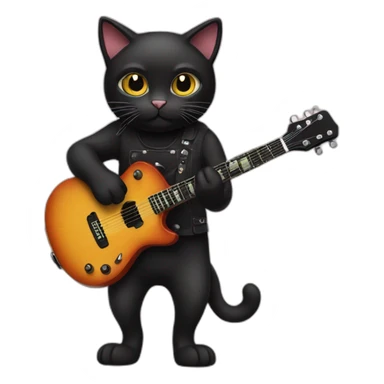 black-cat-play-guitar sticker