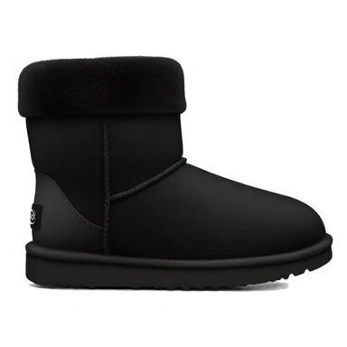 Ugg mini boot black with black fur sticker