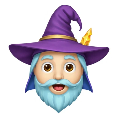 chatty wizard hat with friendly face and open mouth sticker