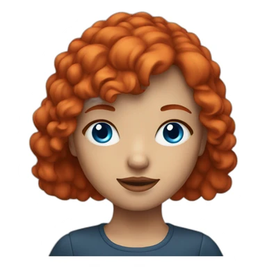 Artist girl with red head and blue eyes sticker