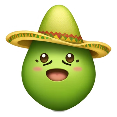 Cute avocado in yellow sombrero hat sticker