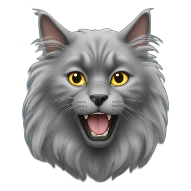 angry nebelung cat sticker