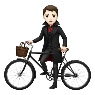 vampire stand back of the bicycle. sticker