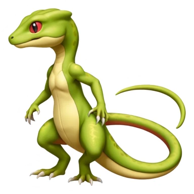 Mewtwo-lizard-Salandit-Gecko-Treecko-Kecleon-Fakémon-Pokémon-hybrid-creature (full body)  sticker
