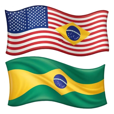 A Brazil Flag Mixed With USA Flag sticker