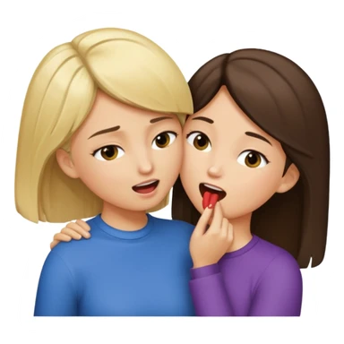 blond girl biting brunette girls neck sticker
