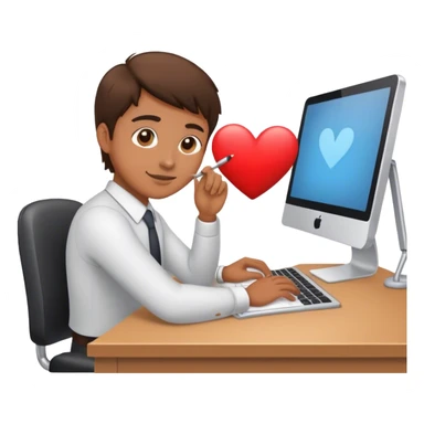 Work at a desk in love sticker