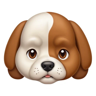 Frowning brown and white dog  sticker