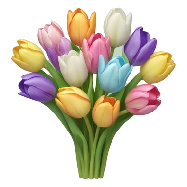pastel multicolored tulip bouquet  sticker