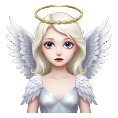 Glitter fallen angel sticker