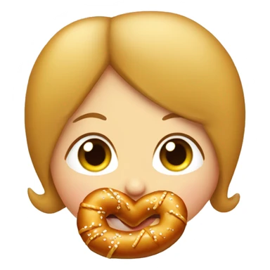 a chick kissing a pretzel sticker