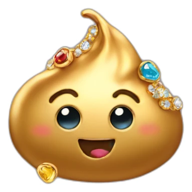 Gold poo with gems sticker