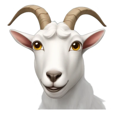 A goat with a dog's face sticker