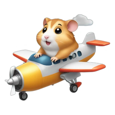 hamster riding plane sticker