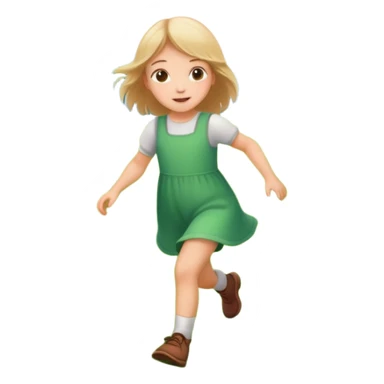 Little girl frolicking in a field with background sticker