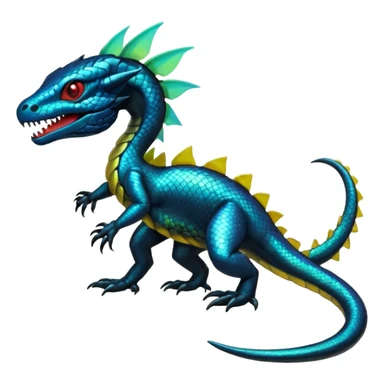 Shiny Iridescent Helioptile-Salandit-Fakémon-hybrid-creature (full body)  sticker