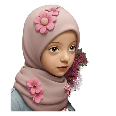 girl with flowers portrait sticker