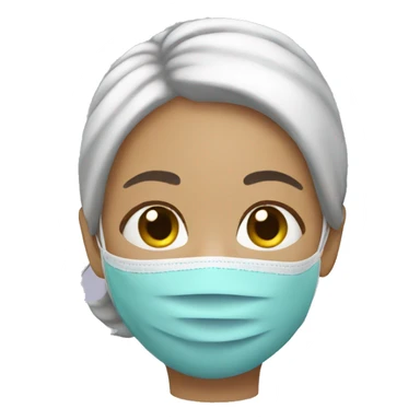 Girl with face mask relax sticker