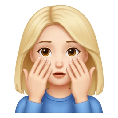 Cute girl covering her face  sticker