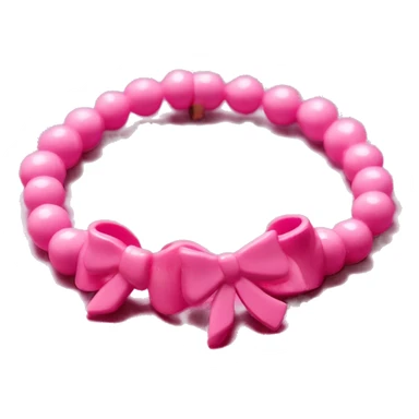 pink bead bracelet with pink bows on it sticker