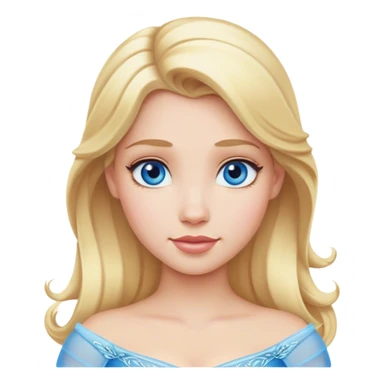 Disney princess blonde hair blue eye sticker