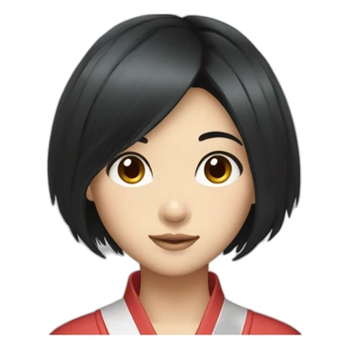 Good looking japanese girl black hair sticker