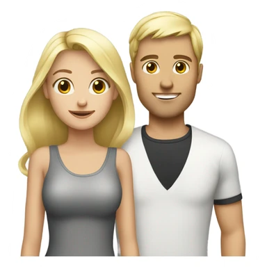 Blond guy with brunette girl sticker