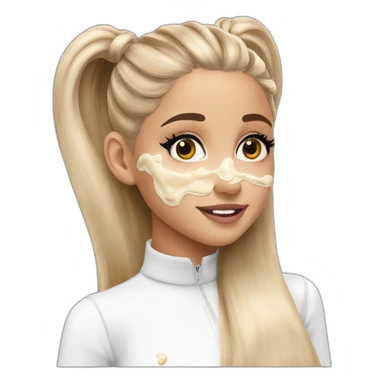 ariana grande with many large milk stains sticker