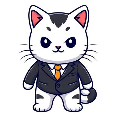 kitten in a suit sticker