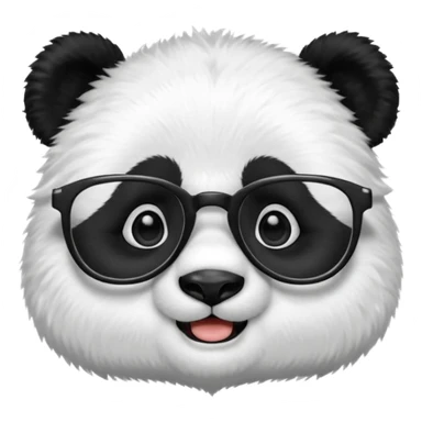 panda sit alone with glasses sticker