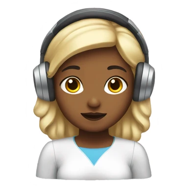 Girl Angel wearing a headset sticker