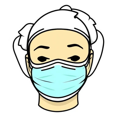 disposable surgical face mask for covid protection, isolated sticker