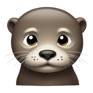 sad otter. looking slightly right. sticker