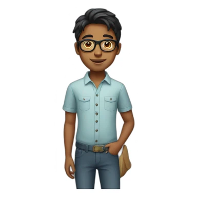 Indian boy with glasses sticker