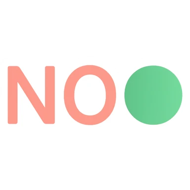 Change the text to 'NO' while keeping the green ball and the color icon style consistent. sticker