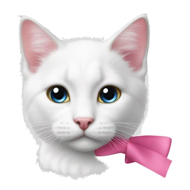 weisse katze mit pinke schleife sticker