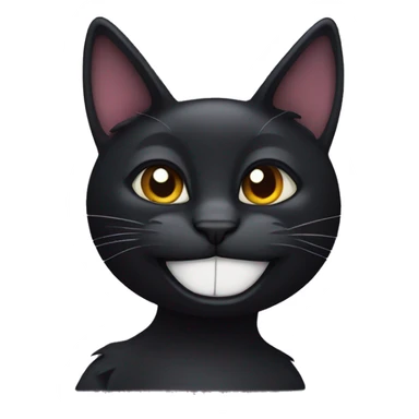 black cat with broken ears sticker