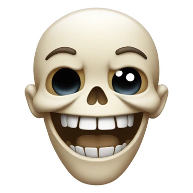 Skull laughing with hand on chin sticker