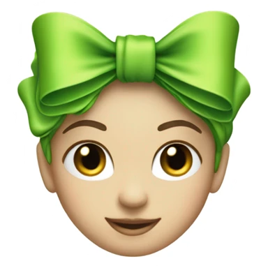 Green coquette bow sticker
