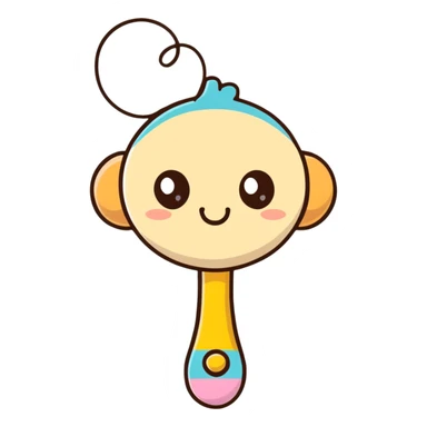 baby rattle with gradient and beige colors sticker