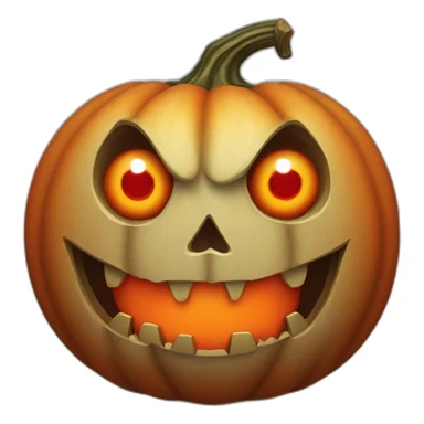 Creepy Looking Pumpkin With Red Eyes sticker