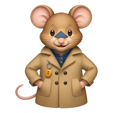 mouse wearing coat sticker
