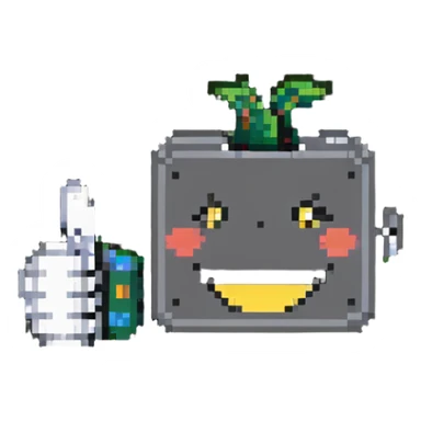 smiling face with thumbs up sticker