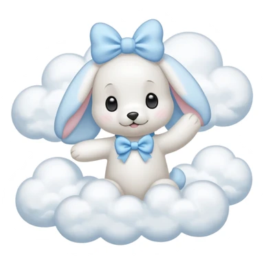 Cinnamon roll from sanrio dancing in the clouds sticker