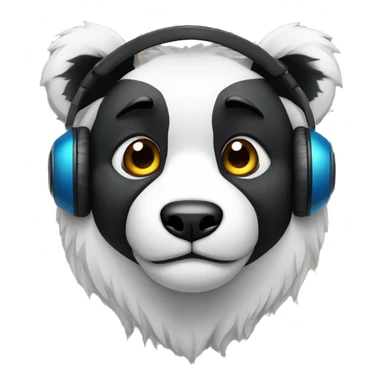 lobo panda con audifonos sticker